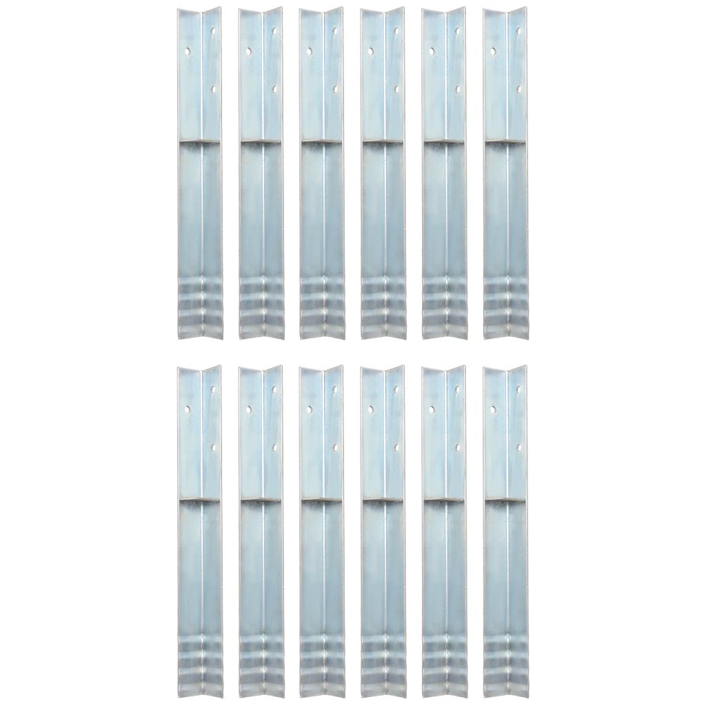 Bodenanker L-Form für Spielturm 12 Stk. Stahl 5 x 5 x 50 cm
