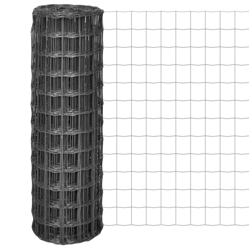 Eurozaun Stahl 10 x 1,2 m Grau