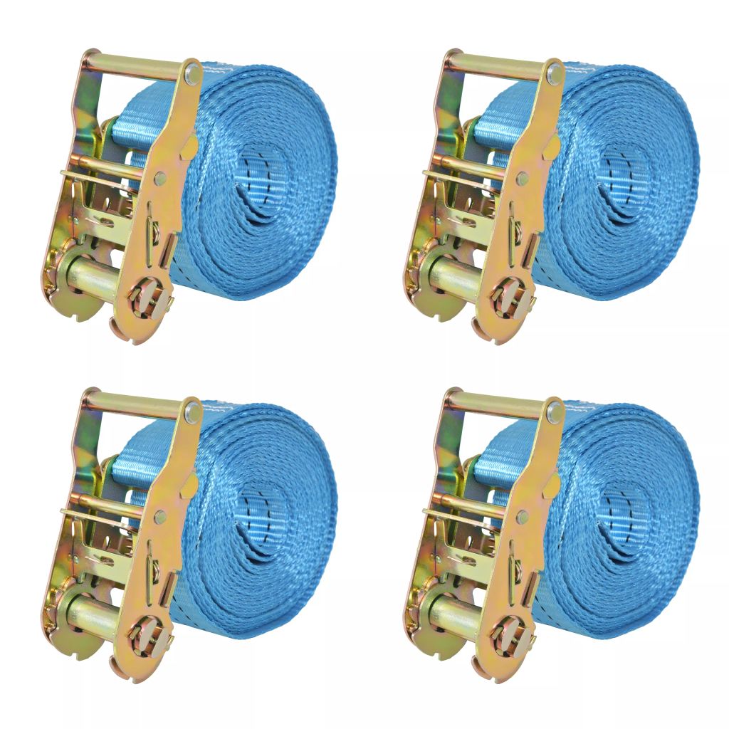 Ratschen-Spanngurte 4 Stk. 2 Tonnen 6m×38mm Blau