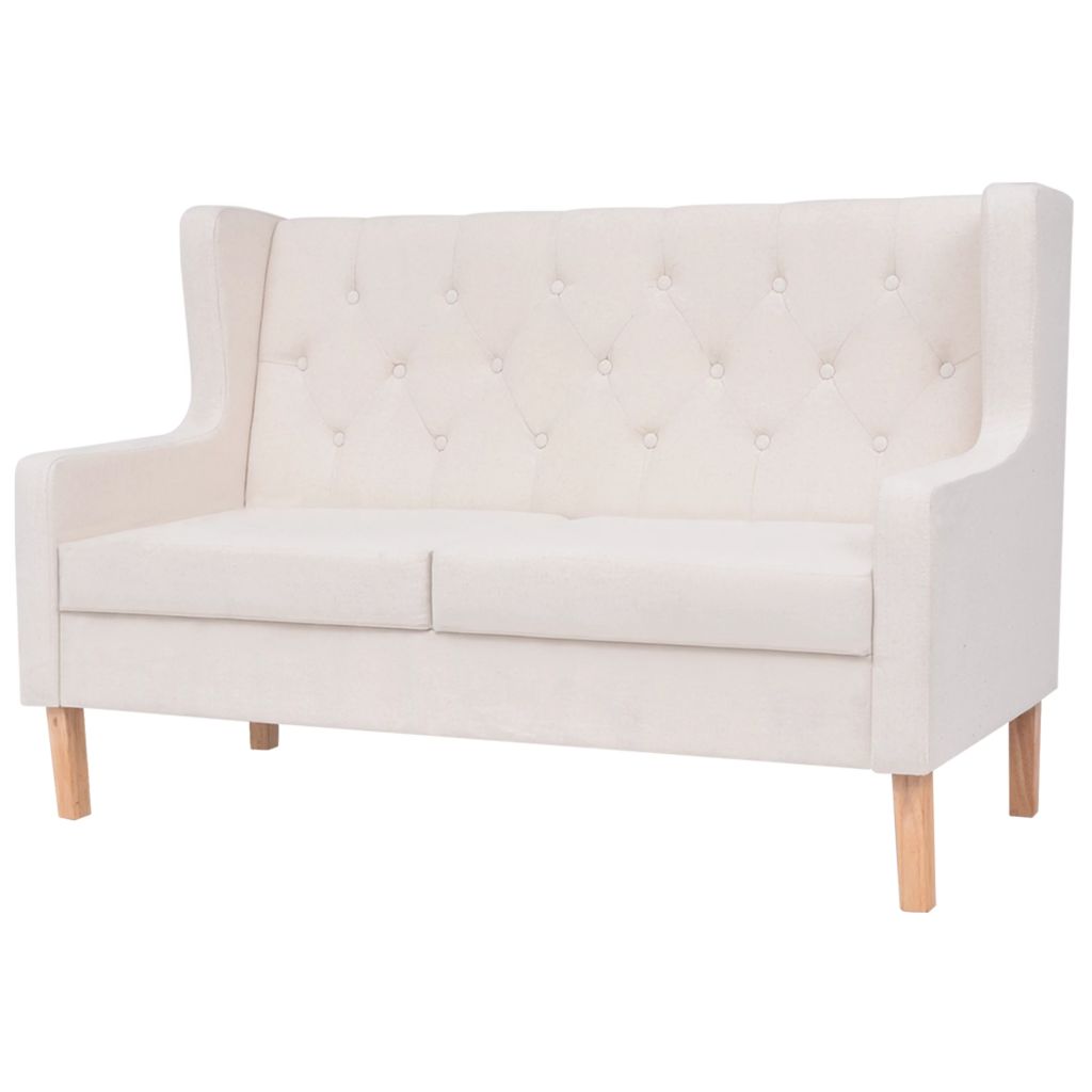 2-Sitzer Sofa Stoff Cremeweiß