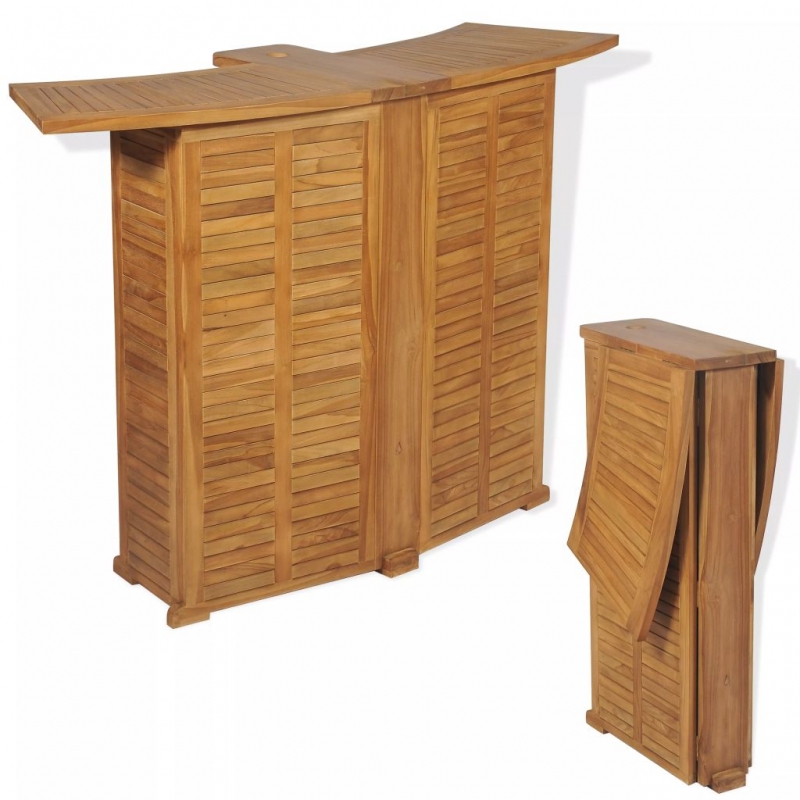 Bartisch Klappbar 155x53x105 cm Massivholz Teak