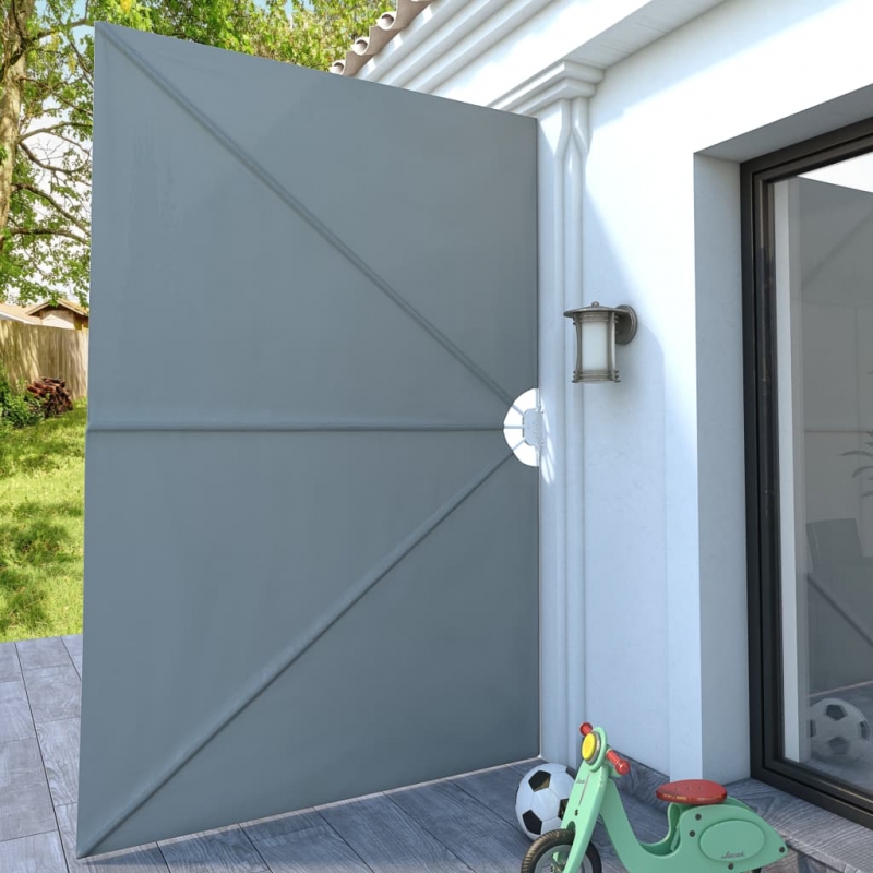 Faltbarer Terrassen-Seitenfächer Grau 300×200 cm