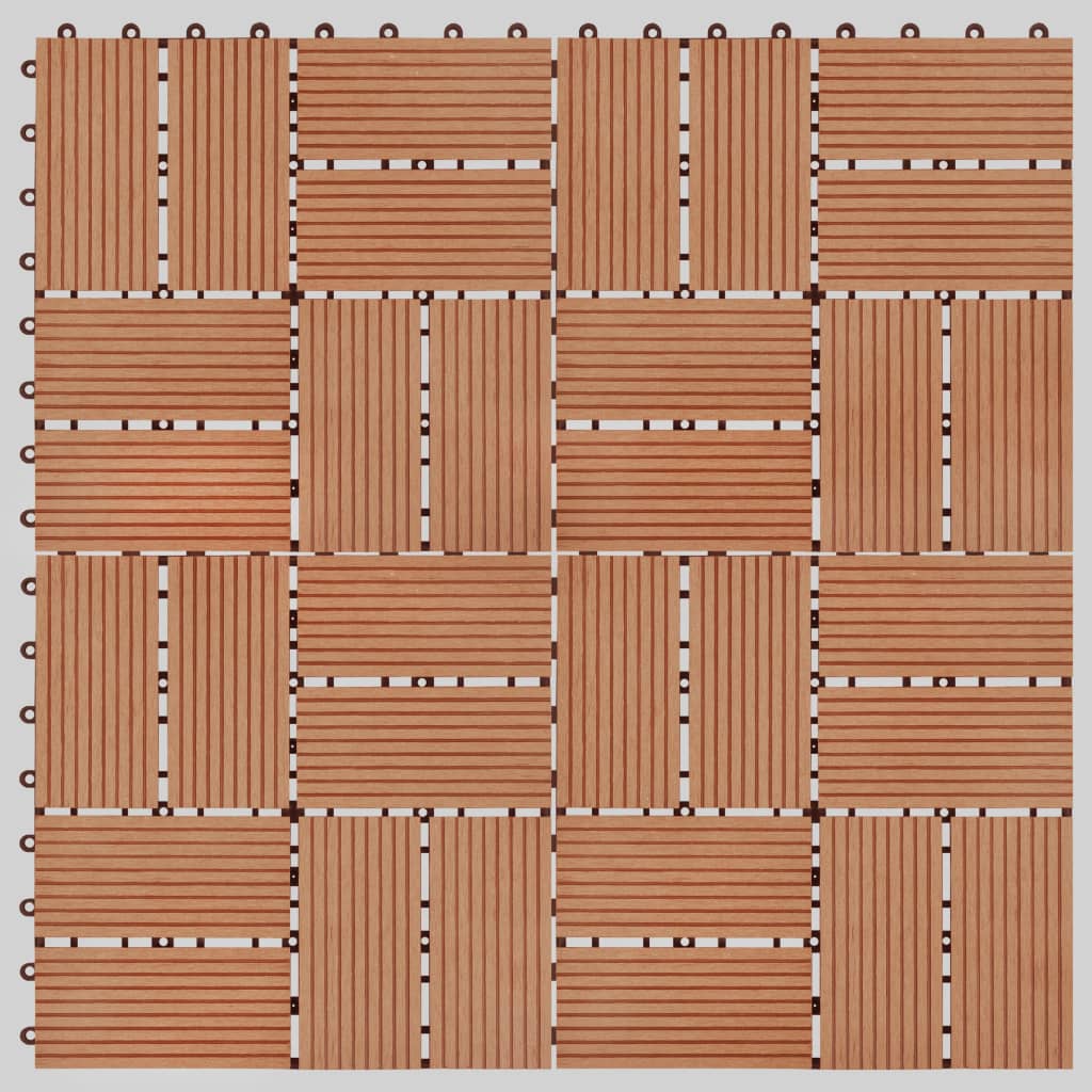 Terrassenfliesen 11 Stück WPC 30 x 30 cm 1 qm Teakholzfarbe