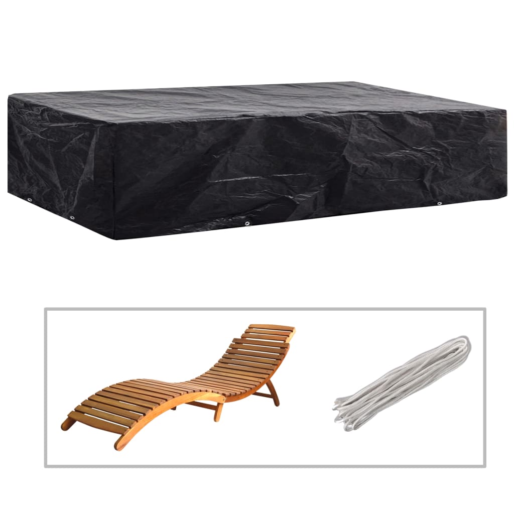 Gartenliege-Abdeckung 8 Ösen 218x77x55 cm