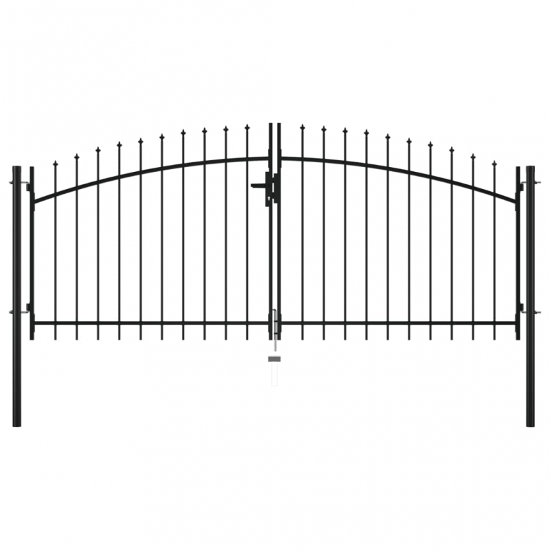 Doppelflügel-Gartentor mit Speerspitzen 300 x 150 cm