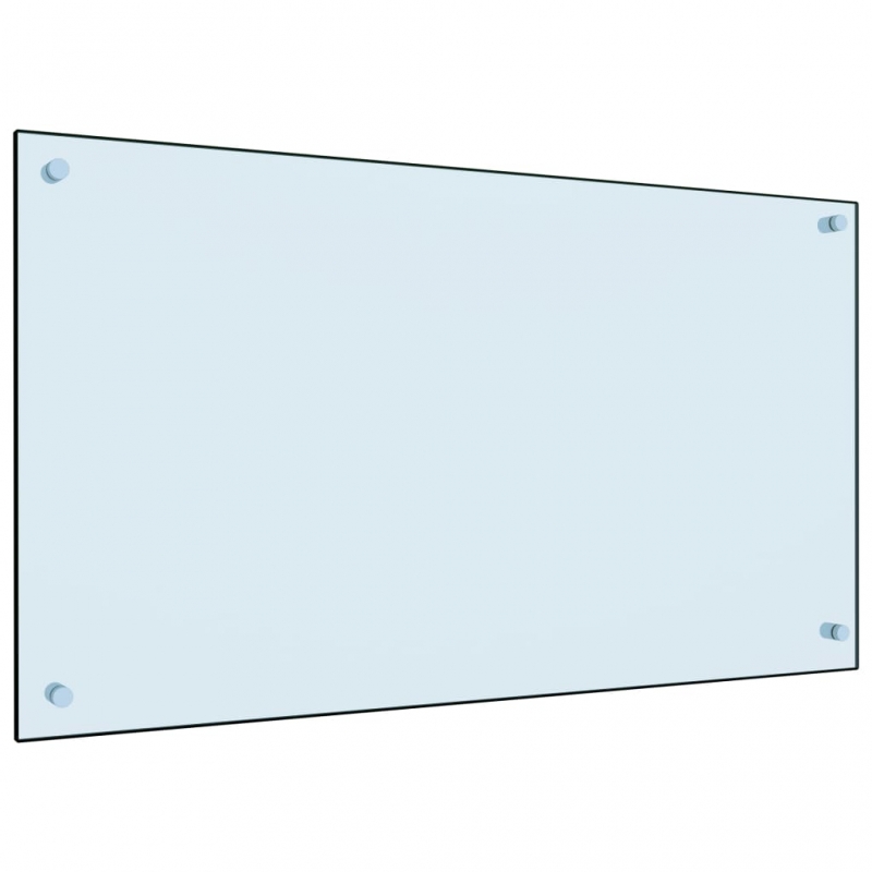 Küchenrückwand Weiß 90x50 cm Hartglas