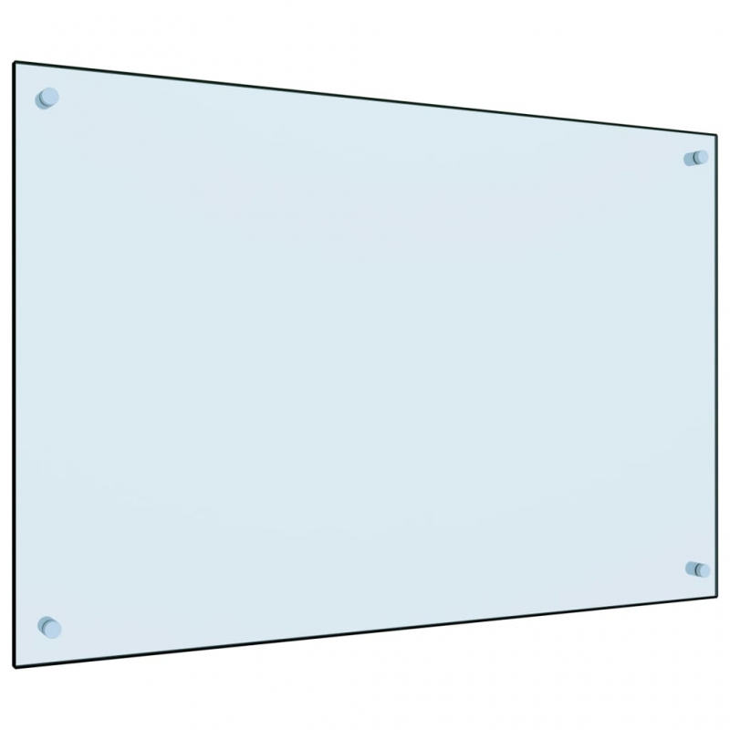 Küchenrückwand Weiß 90x60 cm Hartglas