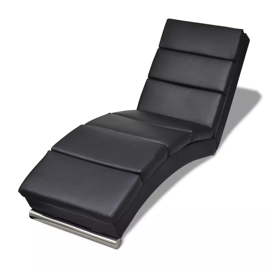 Chaiselongue Schwarz Kunstleder