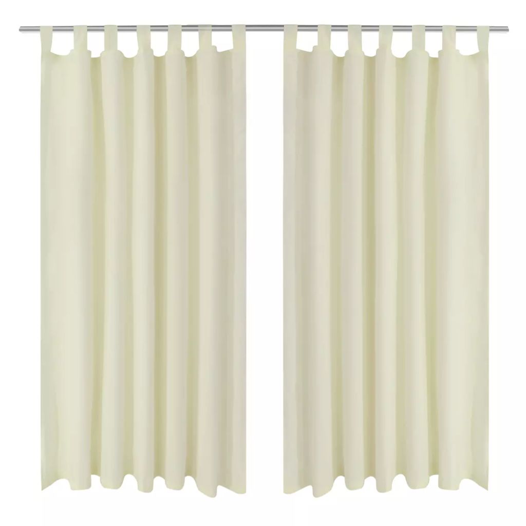 Vorhänge Gardinen aus Satin 2-teilig 140 x 245 cm Creme