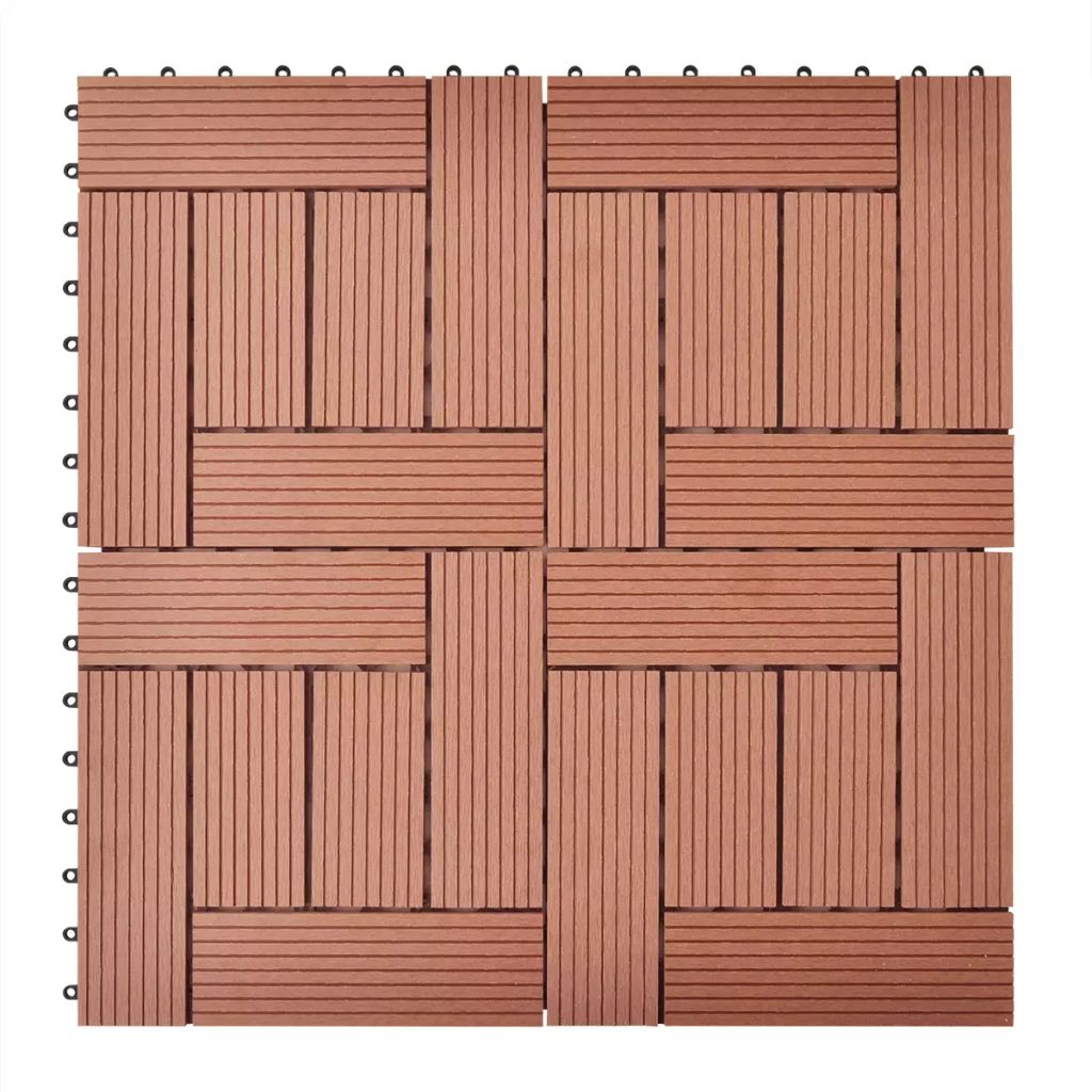 Braune Terrassenfliesen 11 Stk. 30 x 30 cm WPC 1 qm
