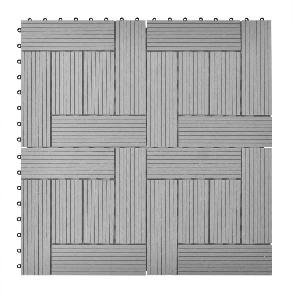 Graue Terrassenfliesen 11 Stk. 30 x 30 cm WPC 1 qm