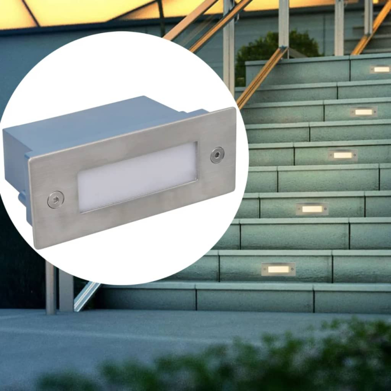 LED-Wandeinbauleuchten für Treppen 2 Stk. 44x111x56 mm