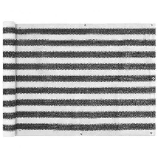 Balkonsichtschutz HDPE 90x400 cm anthrazit und weiß