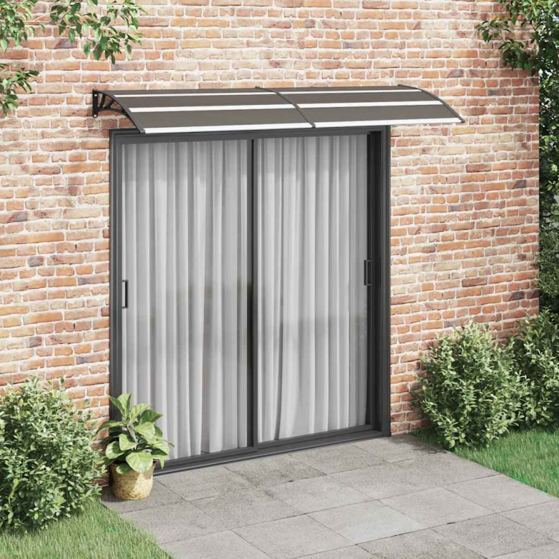 Vordach Schwarz 240x75 cm PC