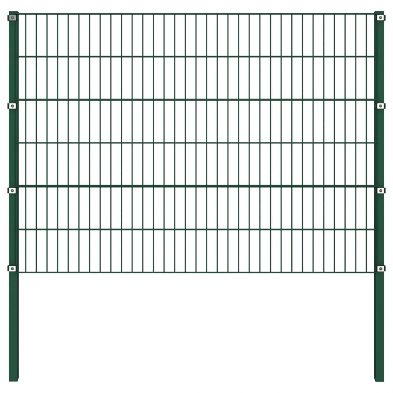 Zaunfeld mit Pfosten Eisen 1,7 x 1,2 m Grün
