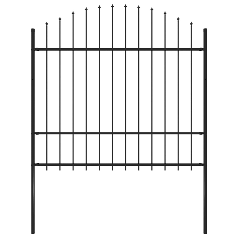 Gartenzaun mit Speerspitzen Stahl (1,5 - 1,75) x 1,7 m Schwarz
