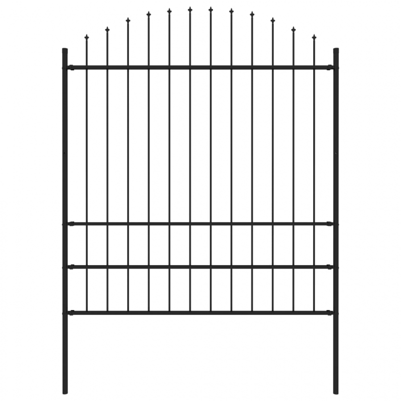 Gartenzaun mit Speerspitzen Stahl (1,75 - 2) x 1,7 m Schwarz