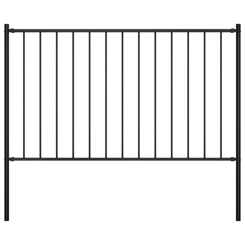 Zaunfeld mit Pfosten Pulverbeschichteter Stahl 1,7 x 0,75 m