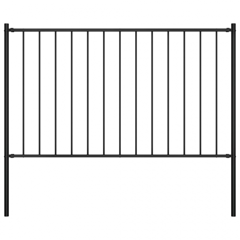 Zaunfeld mit Pfosten Pulverbeschichteter Stahl 1,7 x 1,25 m