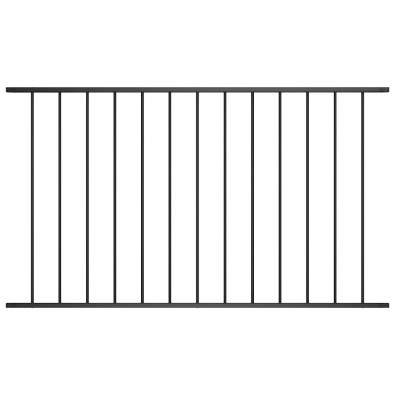 Zaunfeld Pulverbeschichteter Stahl 1,7 x 1,25 m Schwarz