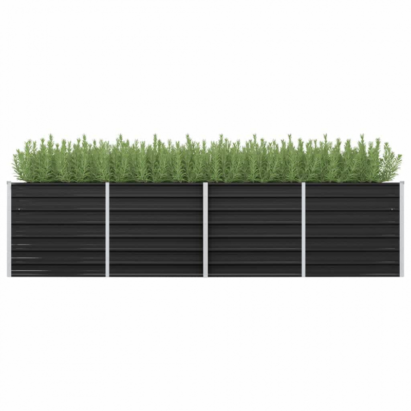Garten-Hochbeet Anthrazit 320 x 80 x 77 cm Verzinkter Stahl
