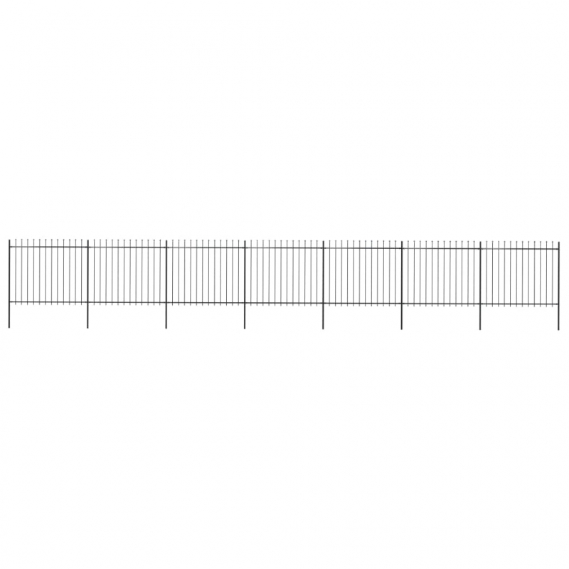 Gartenzaun mit Speerspitzen Stahl 11,9 x 1,5 m Schwarz