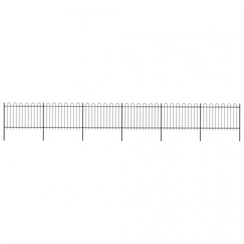 Gartenzaun mit Bügel-Design Stahl 10,2 x 1,2 m Schwarz