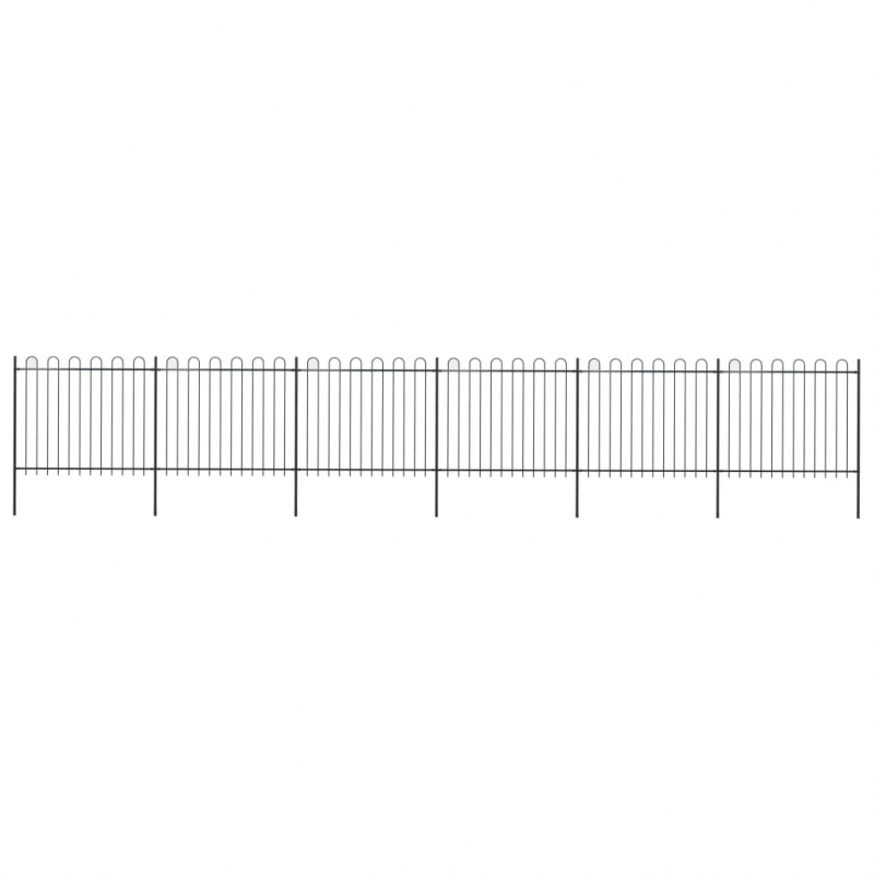 Gartenzaun mit Bügel-Design Stahl 10,2 x 1,5 m Schwarz