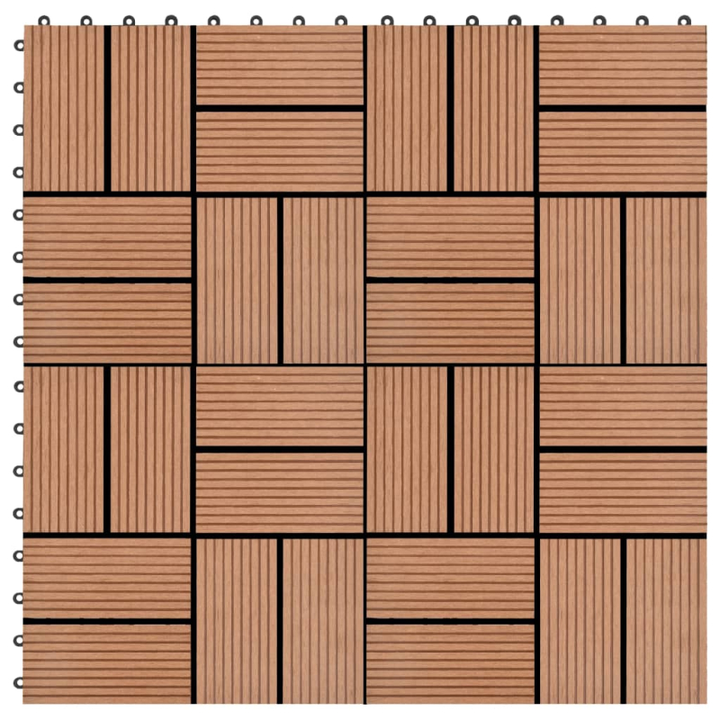 22 Stk. Terrassenfliesen 30 x 30 cm 2 qm WPC Braun