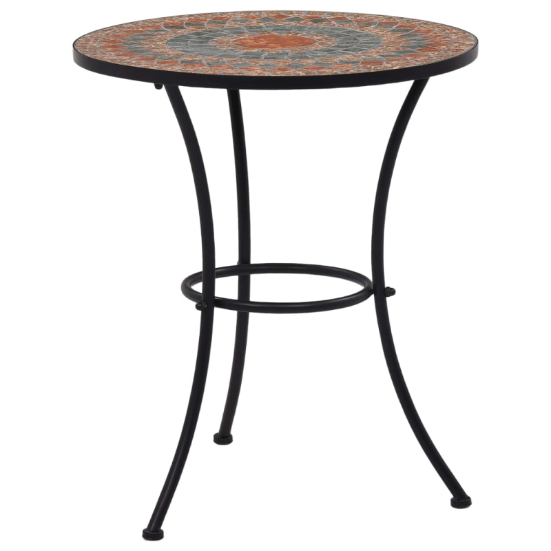 Mosaik-Bistrotisch Orange/Grau 60 cm Keramik