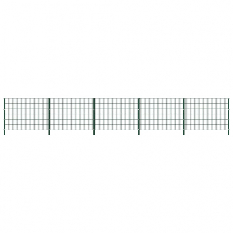 Zaunfeld mit Pfosten Eisen 8,5 x 1,2 m Grün