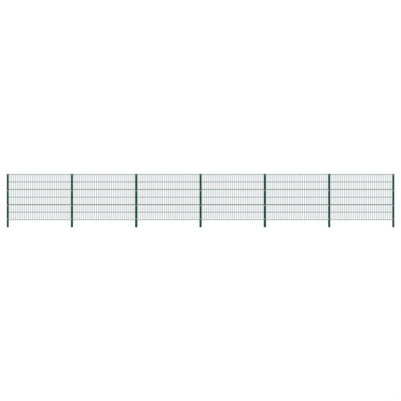Zaunfeld mit Pfosten Eisen 10,2 x 1,2 m Grün
