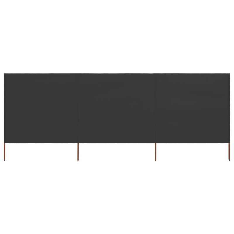 3-teiliges Windschutzgewebe 400 x 80 cm Anthrazit