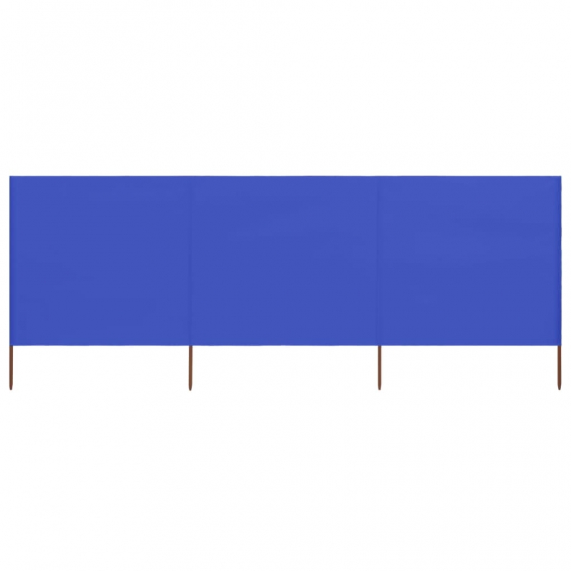 3-teiliges Windschutzgewebe 400 x 80 cm Azurblau