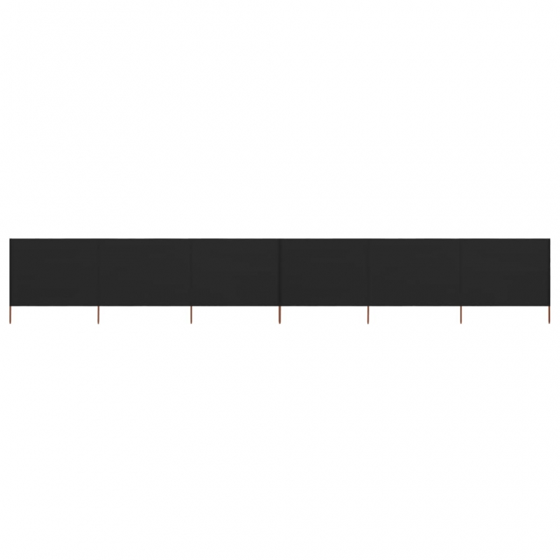 6-teiliges Windschutzgewebe 800 x 80 cm Schwarz