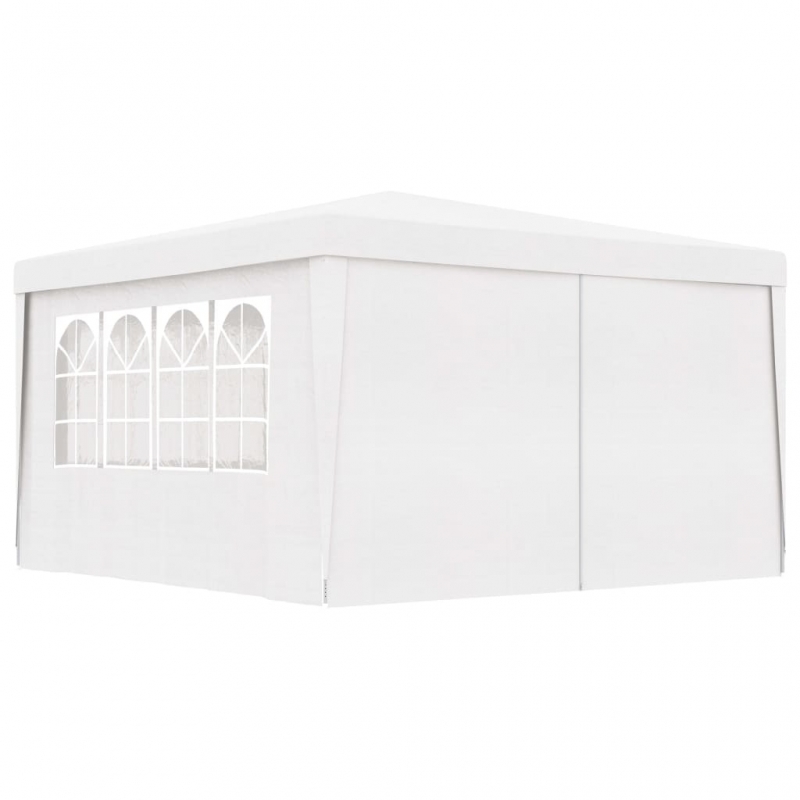 Profi-Partyzelt mit Seitenwänden 4×4 m Weiß 90 g/m²
