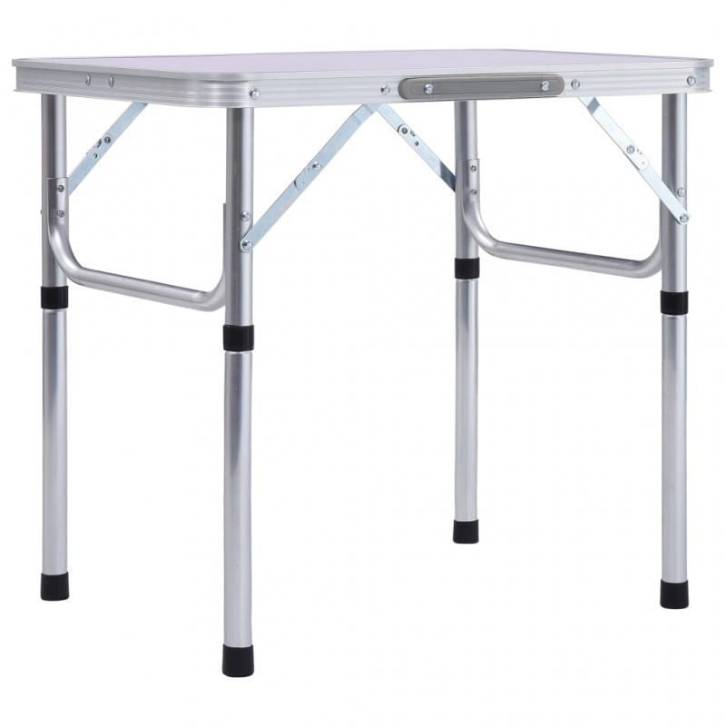 Klappbarer Campingtisch Weiß Aluminium 60x45 cm