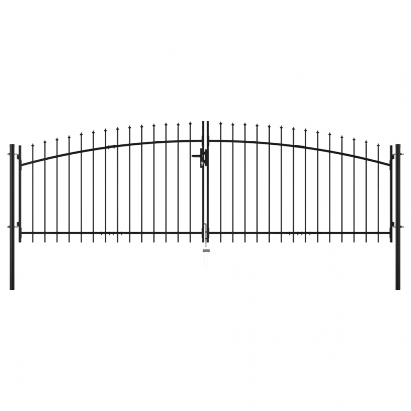 Doppelflügel-Gartentor mit Speerspitzen 400×175 cm