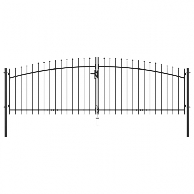Doppelflügel-Gartentor mit Speerspitzen 400 x 200 cm