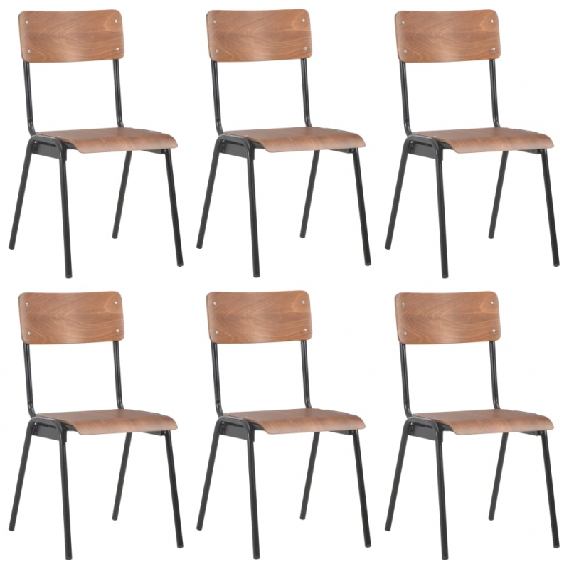 Esszimmerstühle 6 Stk. Braun Sperrholz