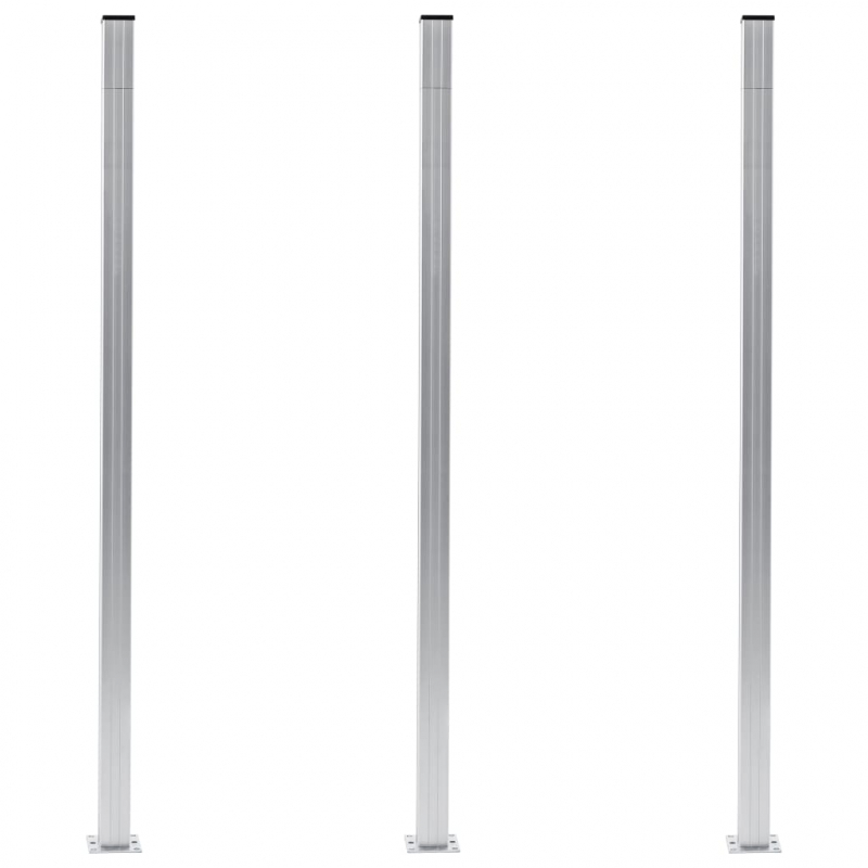Zaunpfosten 3 Stk. Aluminium 185 cm