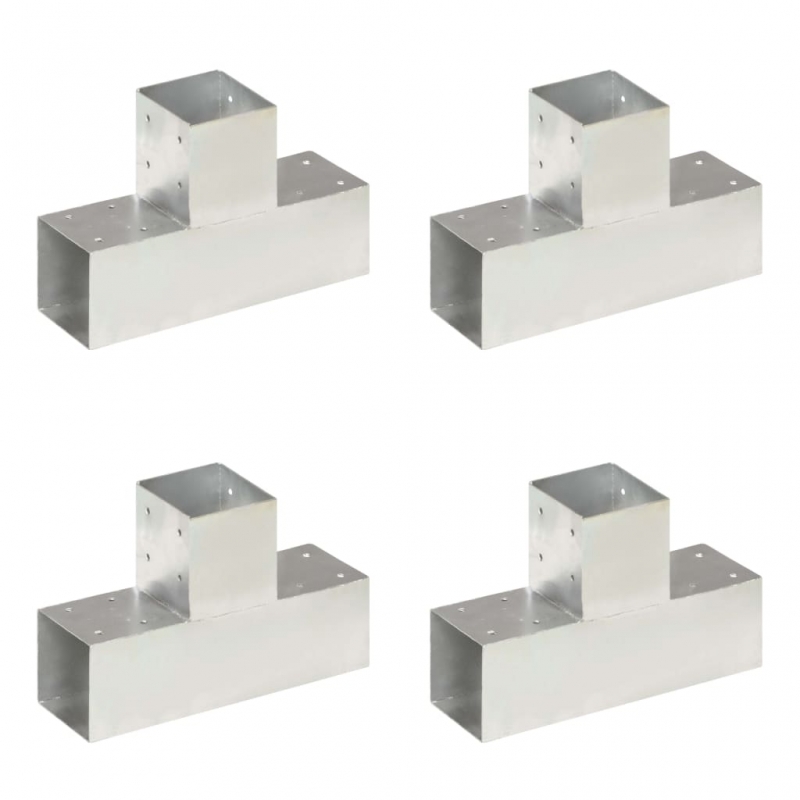 Pfostenverbinder 4 Stk. T-Form Verzinktes Metall 91 x 91 mm