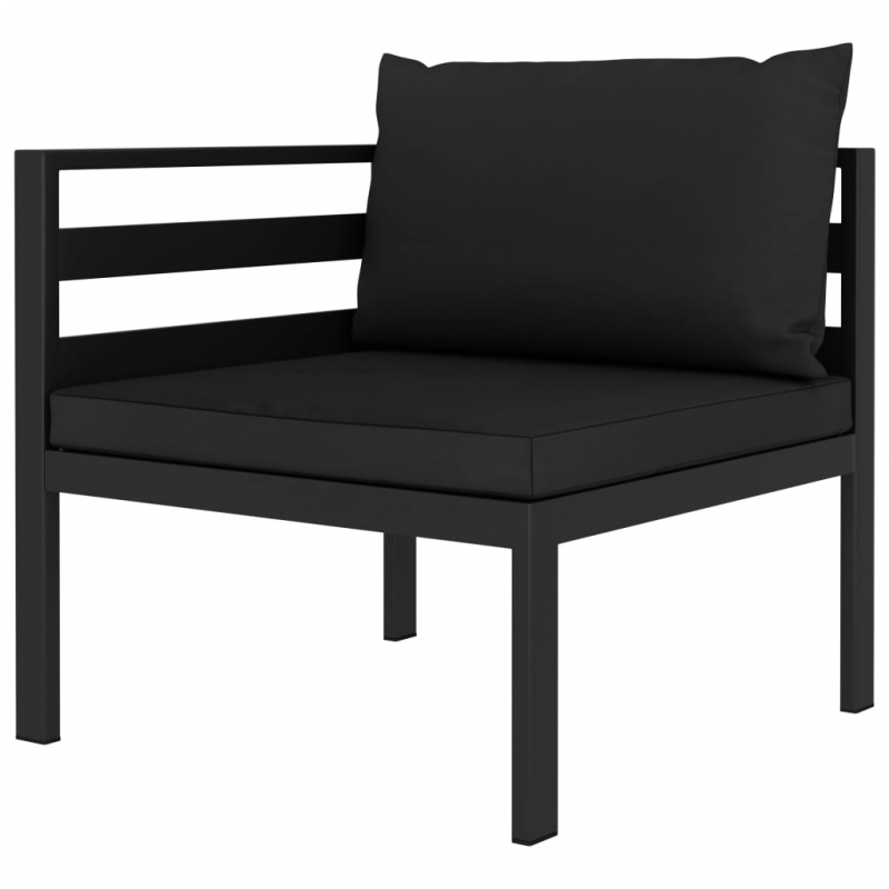 Modular-Sofa-Eckteil 1 Stk. mit Kissen Aluminium Anthrazit