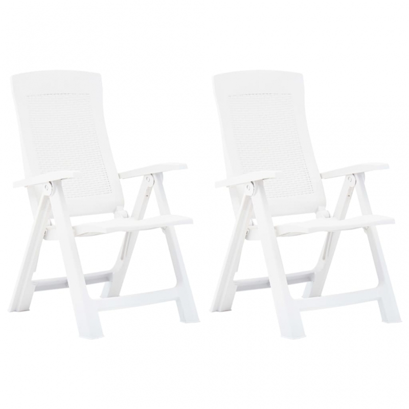 Verstellbare Gartenstühle 2 Stk. Kunststoff Weiß