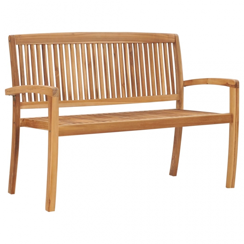 Gartenbank 2-Sitzer Stapelbar 128,5 cm Massivholz Teak