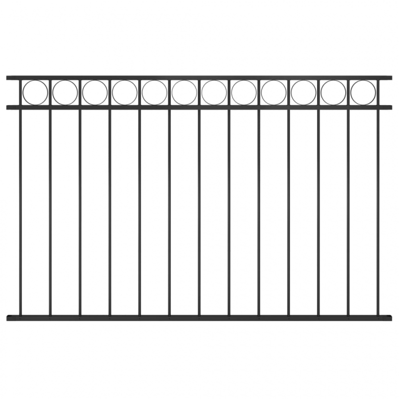 Zaunfeld Stahl 1,7x1 m Schwarz