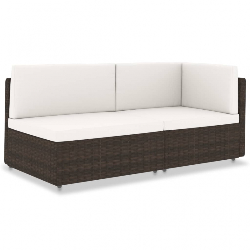 Modulares 2-Sitzer-Sofa Poly Rattan Braun