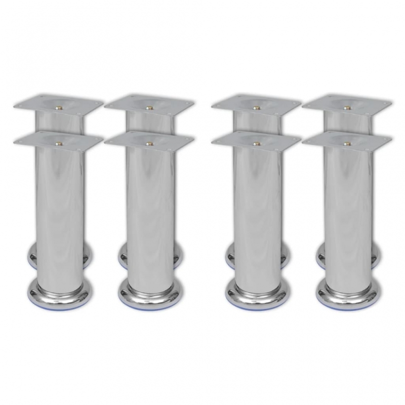 Sofabeine 8 Stk. Rund Chrom 180 mm