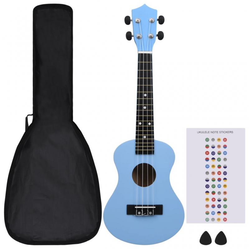 Sopran-Ukulele-Set mit Tasche für Kinder Babyblau 23
