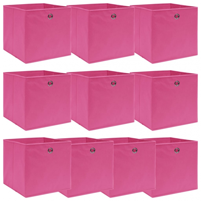 Aufbewahrungsboxen 10 Stk. Rosa 32x32x32 cm Stoff
